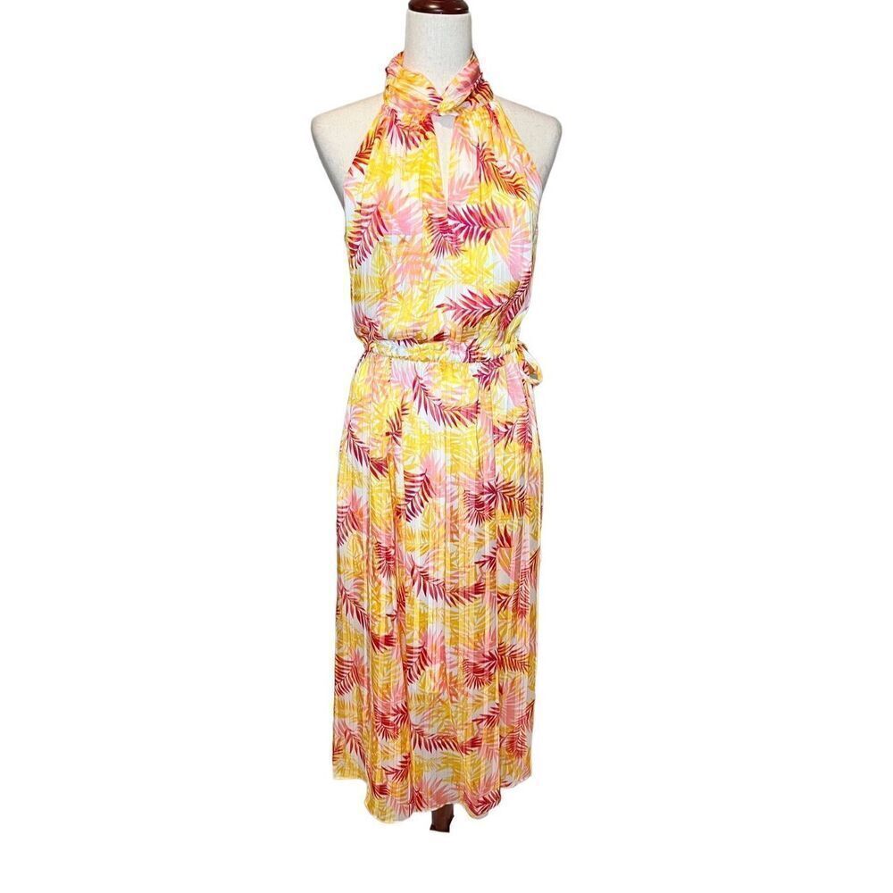 Anne Klein dress women’s 6 pink orange multi sleeveless maxi girly pretty